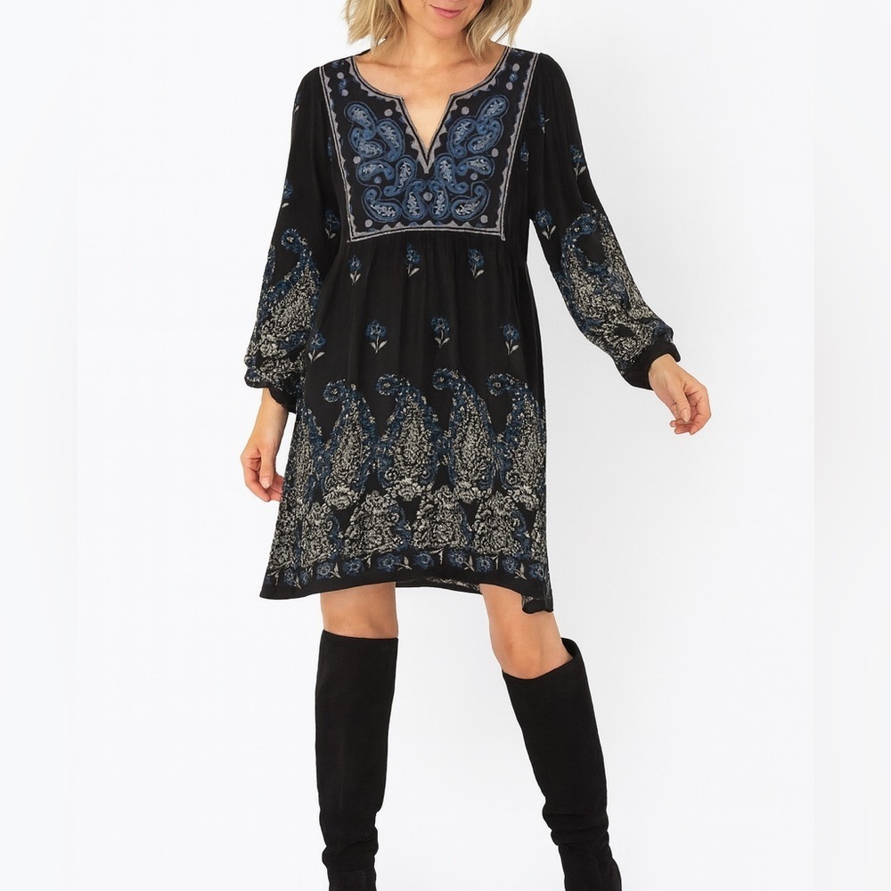 NWT White Mark Apolline Long Sleeve Bohemian Embroidered Sweater Dress Sz 2X